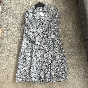 Size 16 J crew navy and white spring dress NWT